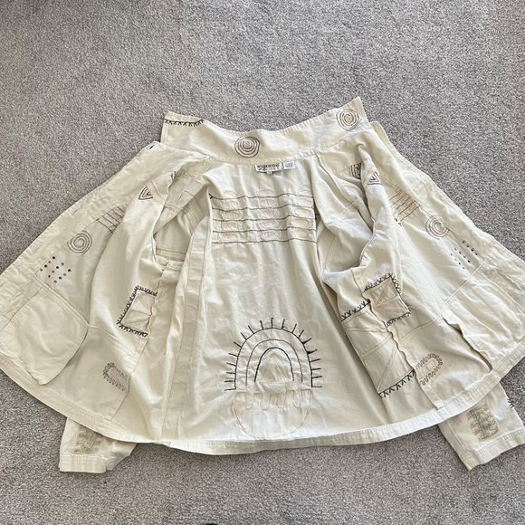 Vintage Brownstone Studio Unique Embroidered Boho Cottage Top w Oyster Buttons - Picture 6 of 13